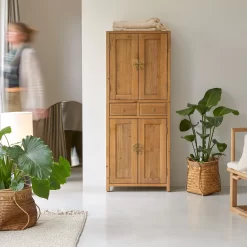 Yuki - Armoire En Pin Massif Recyclé Naturel