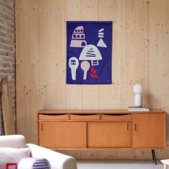 Babylone Tour - Tenture Française 65x90 Cm, Pink Tour