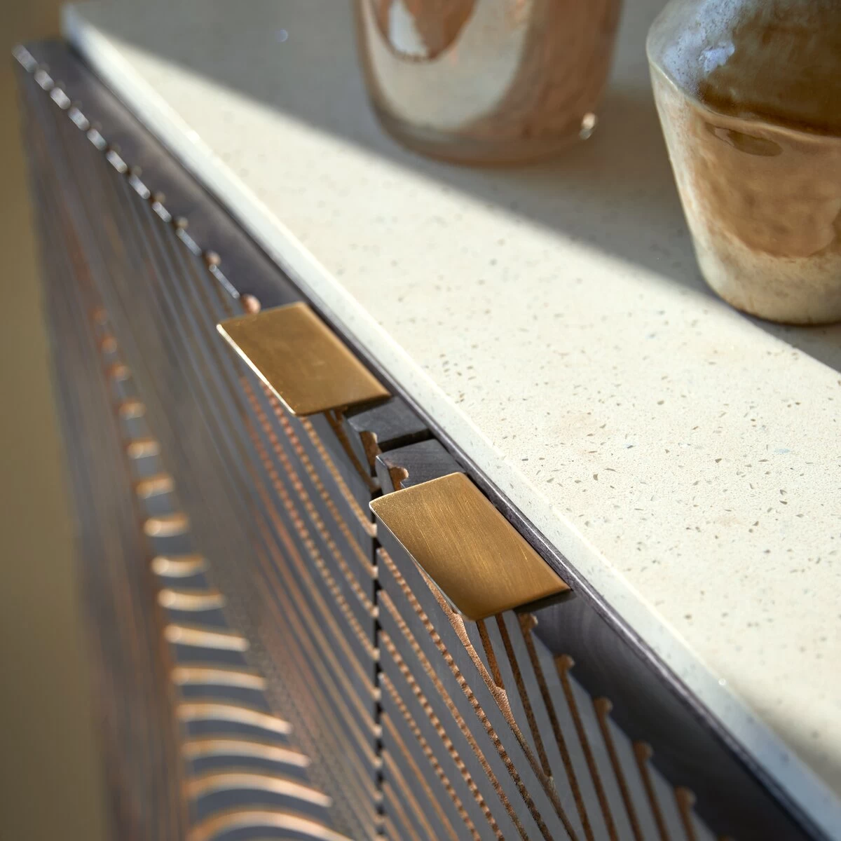 Bilal - Bahut En Manguier Massif Et Terrazzo 80 Cm – Image 6