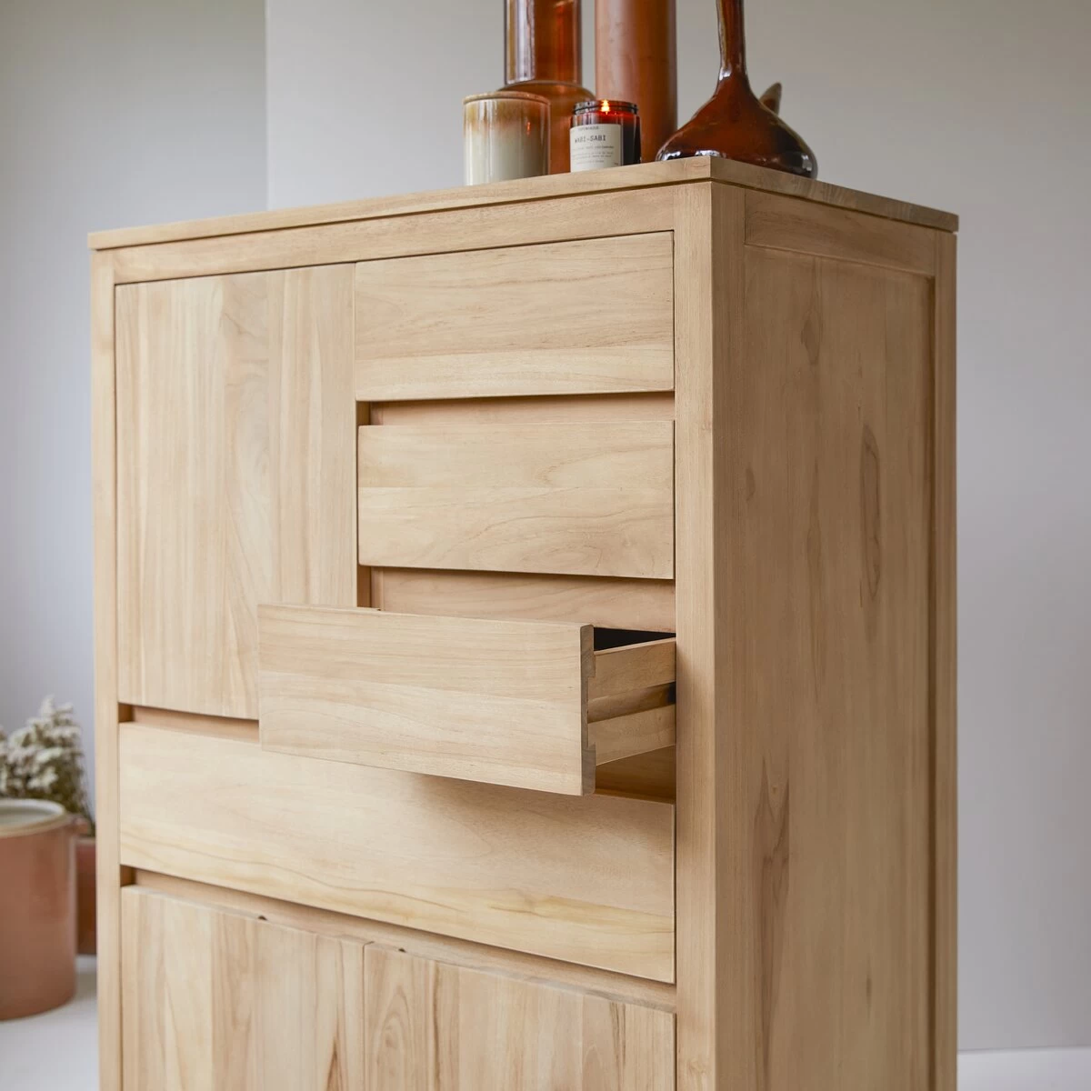 Paulo - Bahut En Teck Massif 80 Cm – Image 2