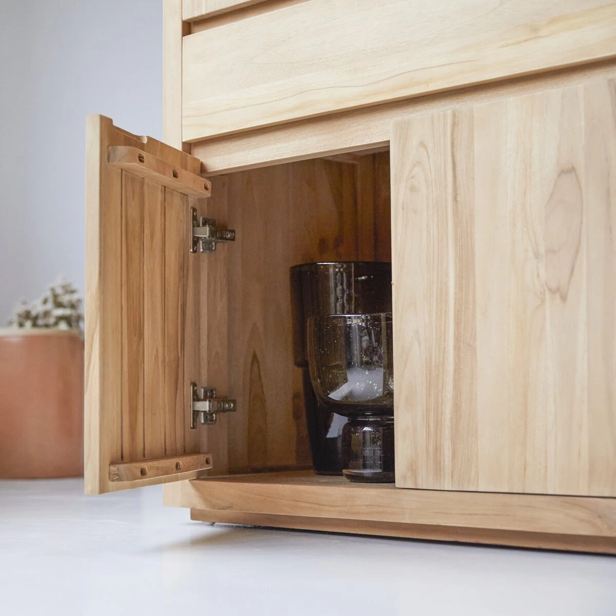 Paulo - Bahut En Teck Massif 80 Cm – Image 6