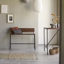 Talia - Banc Haut En Palissandre Massif Et Métal