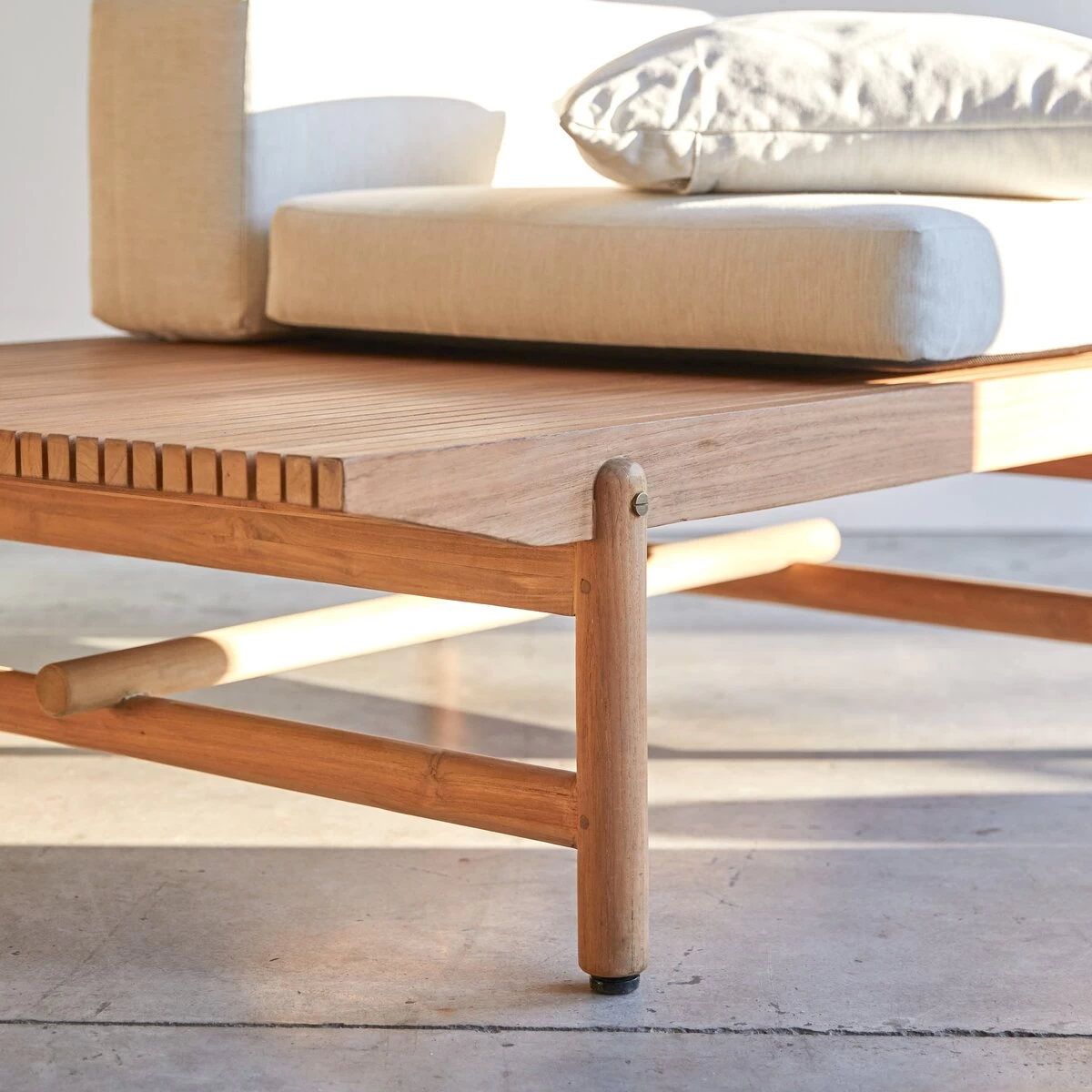Fado - Banquette En Teck Massif 1 Place – Image 6