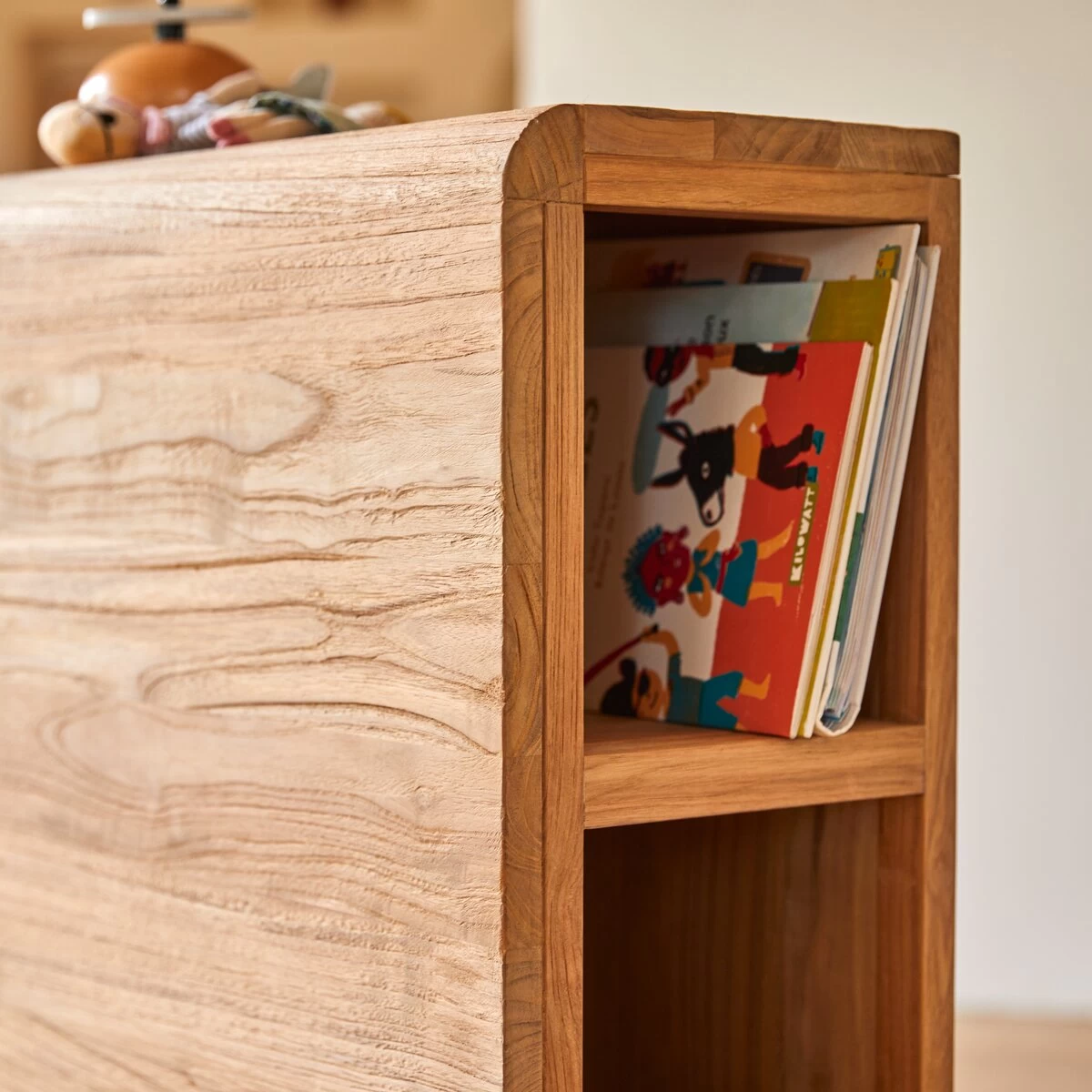 Bertie - Tête De Lit Enfant Avec Rangements En Teck Massif 120 Cm – Image 2