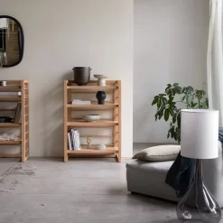 Sera - Bibliothèque Basse En Teck Massif