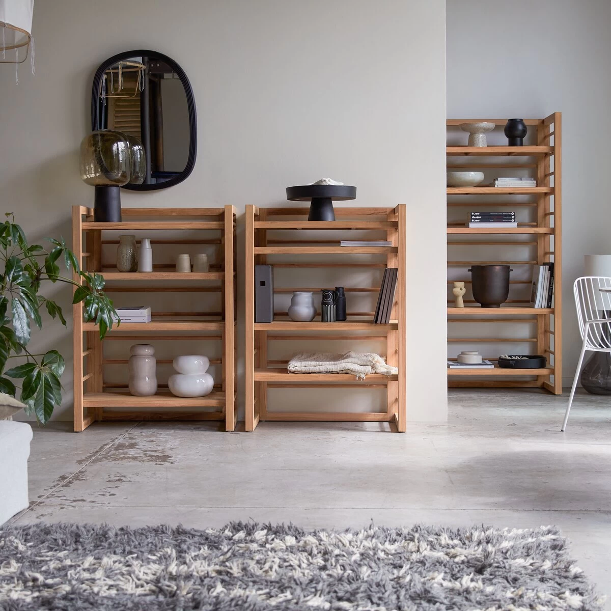 Sera - Bibliothèque Basse En Teck Massif – Image 9