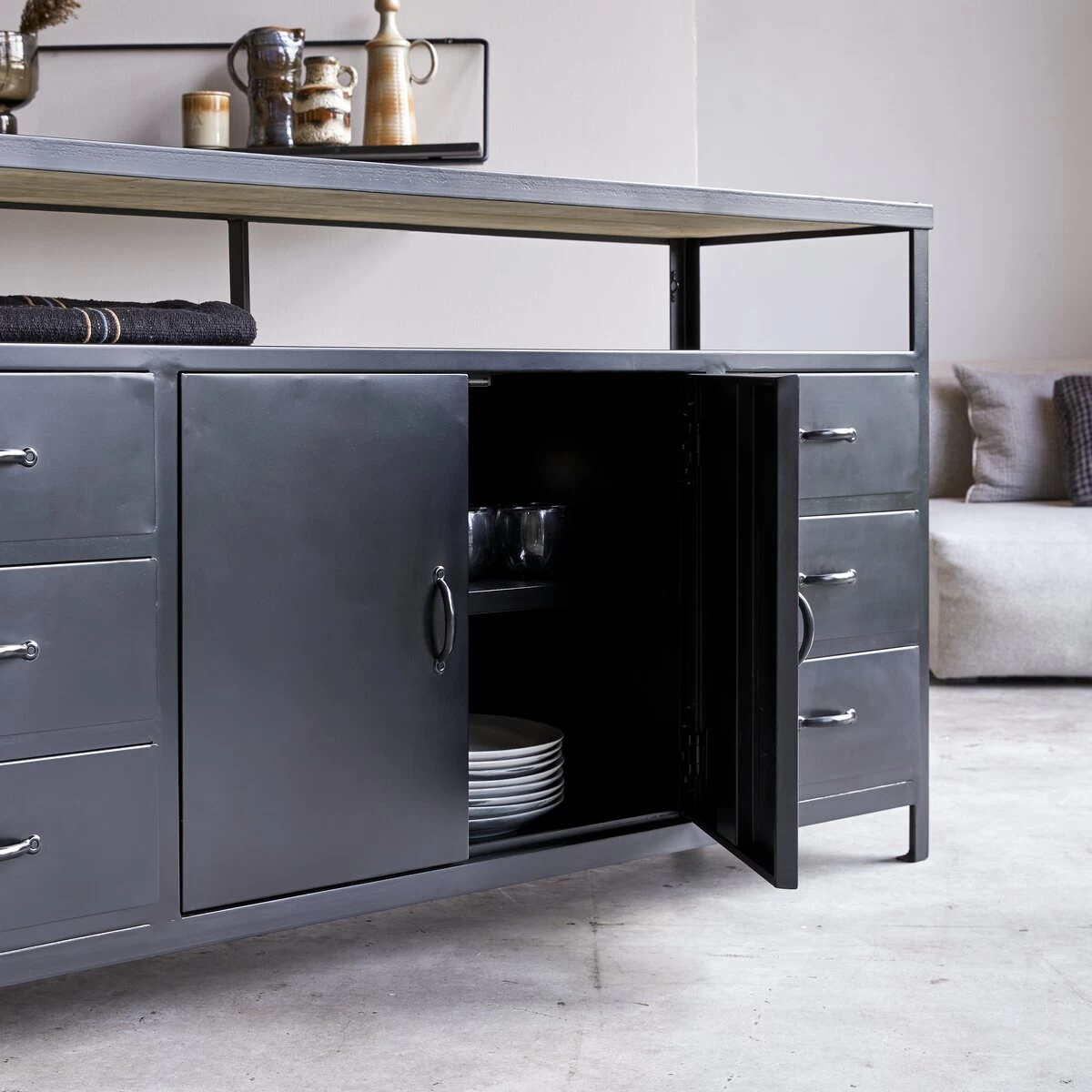 Industriel - Buffet En Métal 160 Cm – Image 2