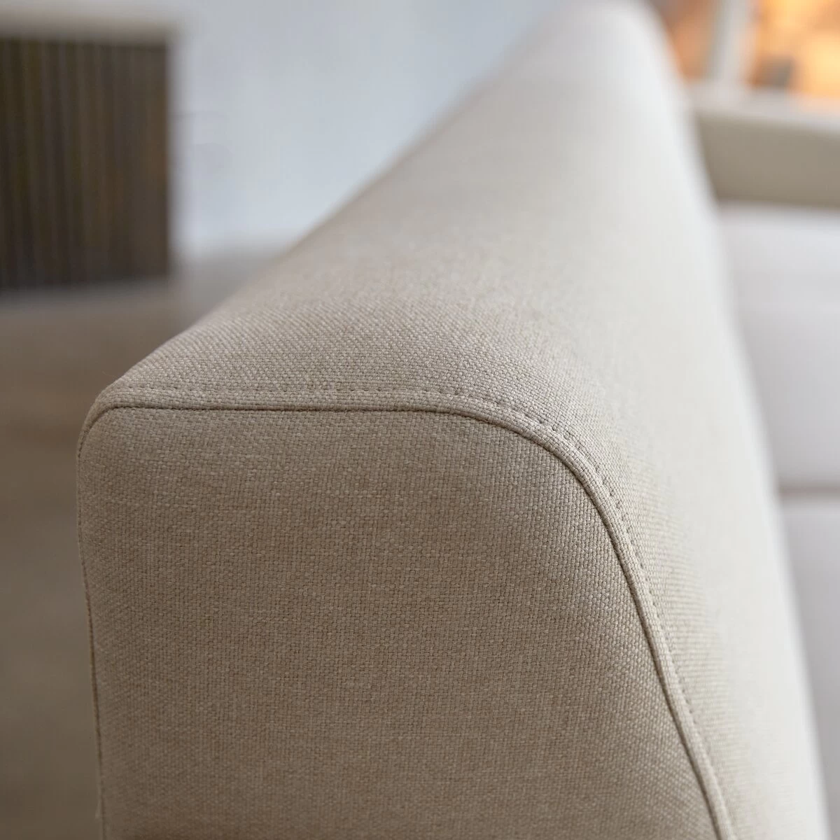 Lars - Canapé D'angle Droit En Tissu écru 300 X 150 Cm, 5 Places – Image 6