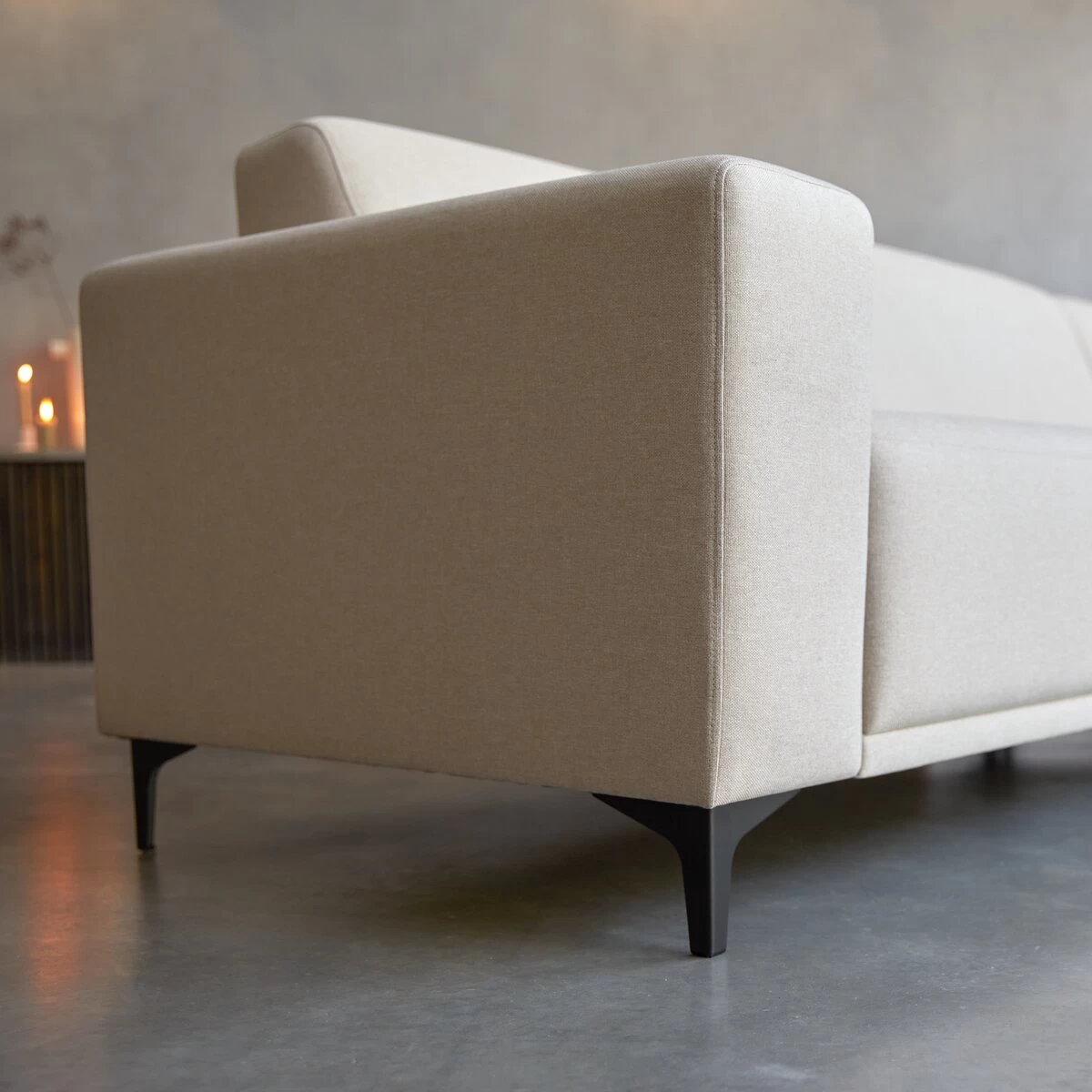 Lars - Canapé D'angle Droit En Tissu écru 300 X 150 Cm, 5 Places – Image 9