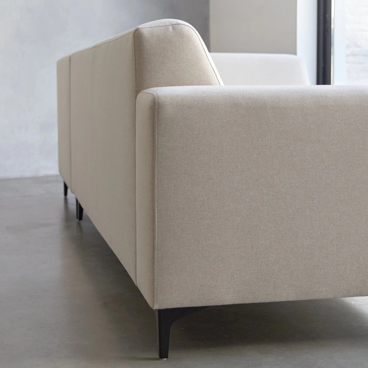 Lars - Canapé D'angle Droit En Tissu écru 295 X 185 Cm, 5 Places – Image 7