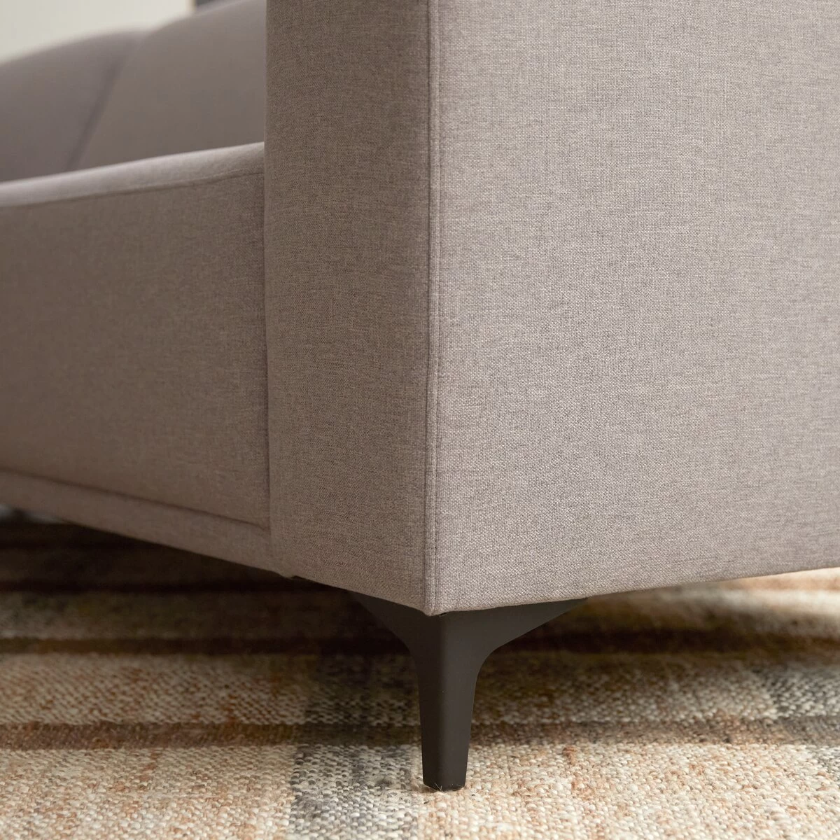 Lars - Canapé D'angle Gauche En Tissu Gris 295 X 185 Cm, 5 Places – Image 7