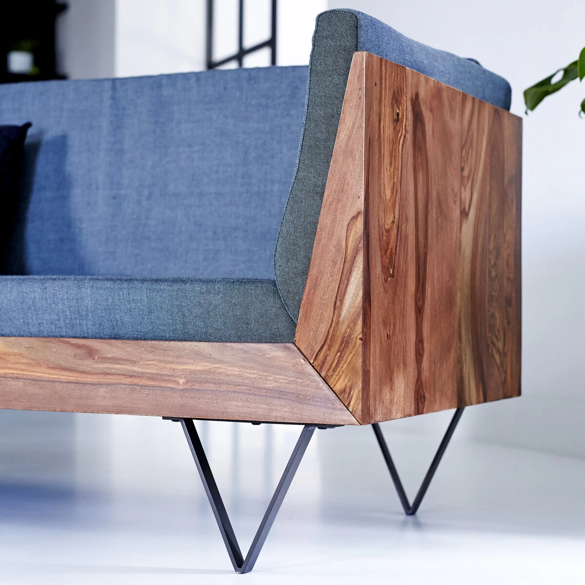 Metric - Canapé En Palissandre Massif Et Tissu, 3 Places – Image 2