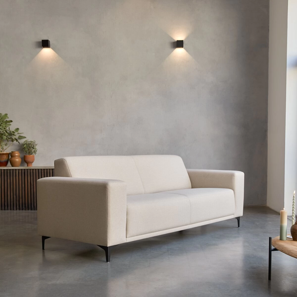 Lars - Canapé En Tissu 3 Places écru – Image 2