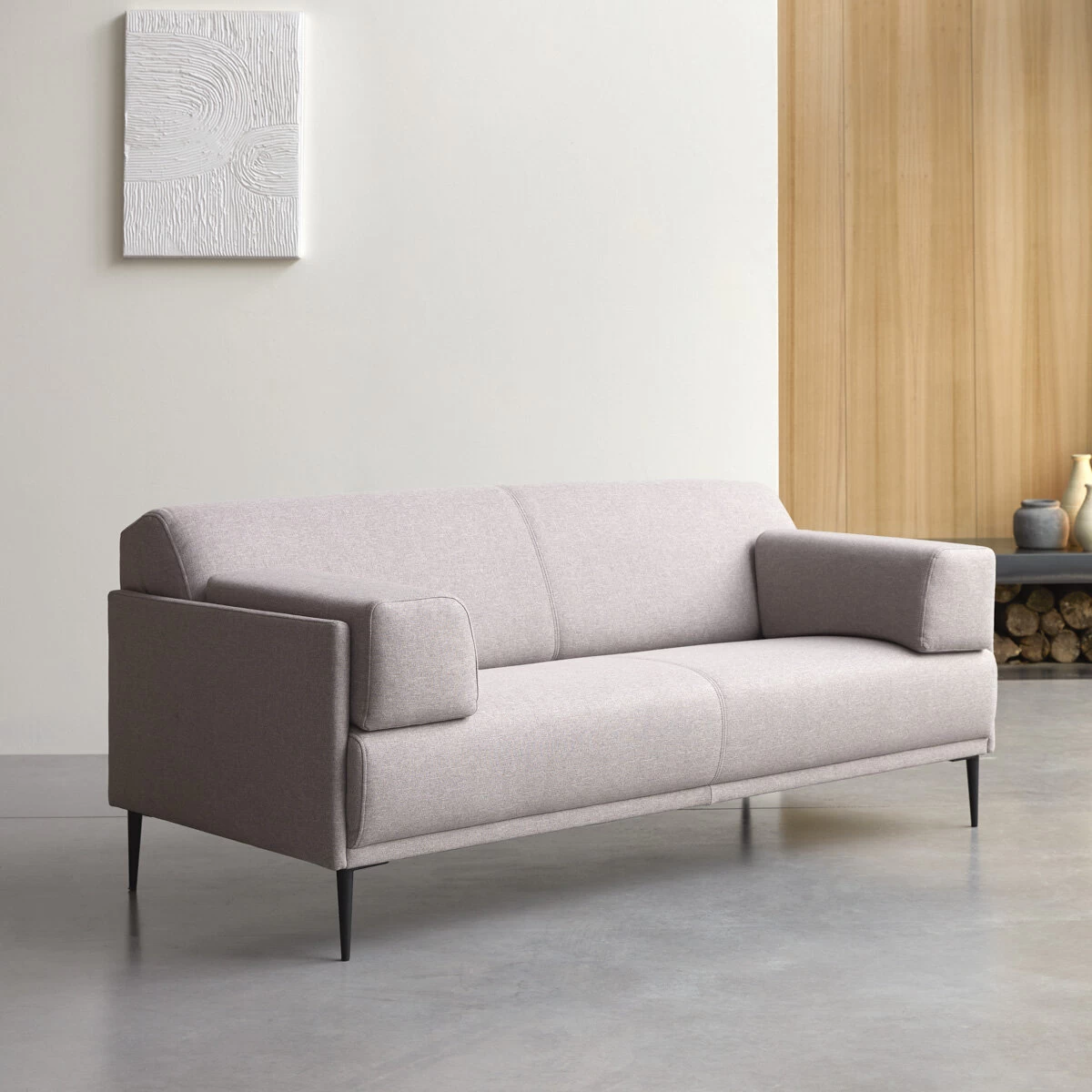 Finn - Canapé En Tissu Gris 3 Places – Image 4