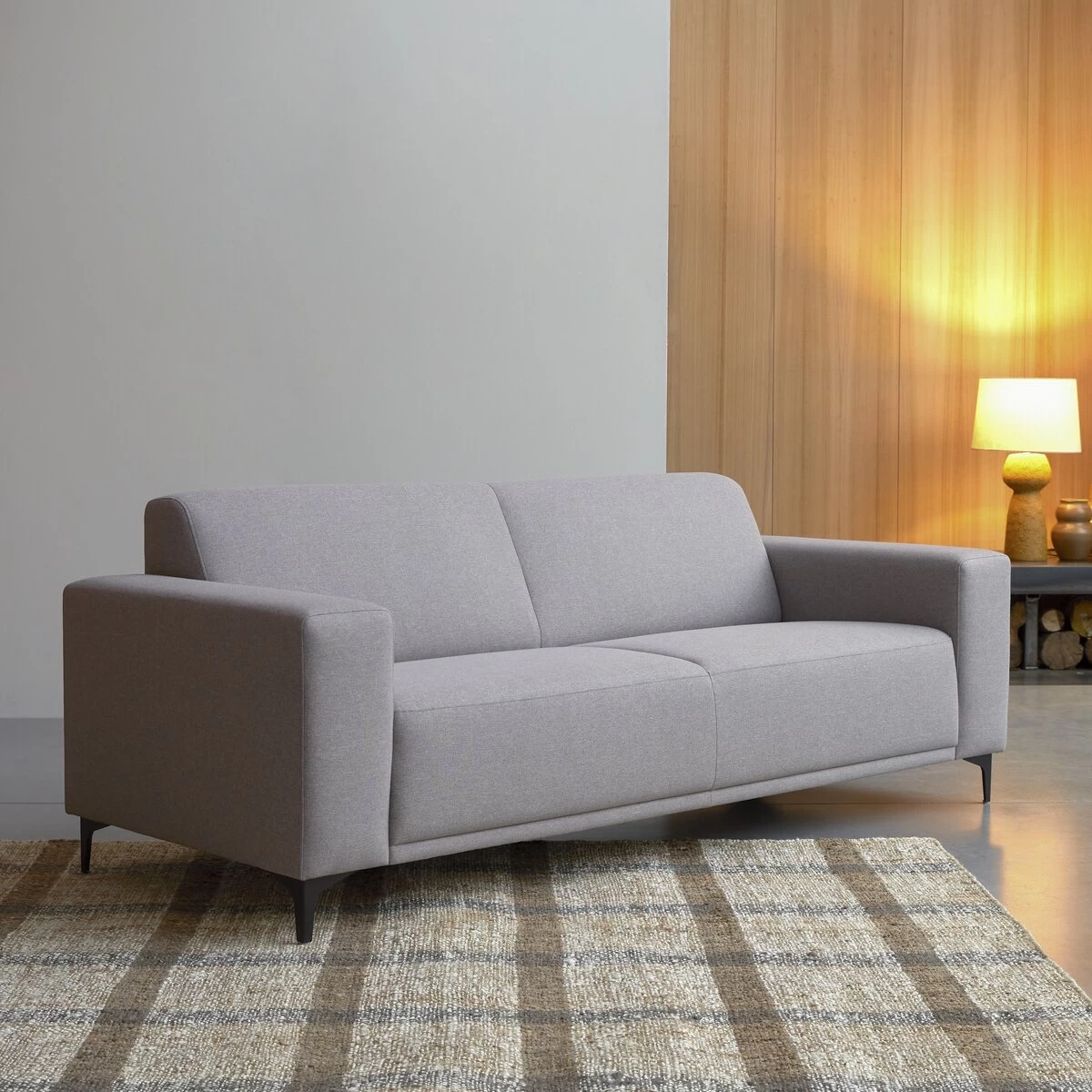 Lars - Canapé En Tissu 3 Places Gris – Image 4