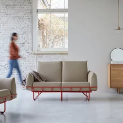 Jonas - Canapé En Tissu Camel, 2 Places