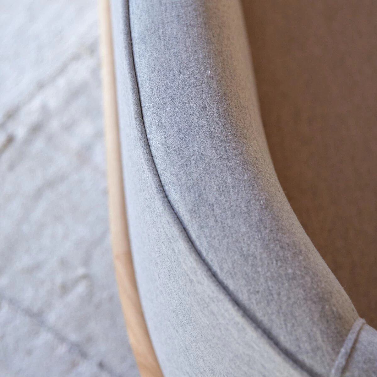 Hoya - Canapé En Chêne Massif Et Tissu Gris 3 Places – Image 3