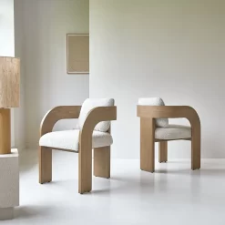 Boti - Chaise En Mindi Massif Et Tissu écru