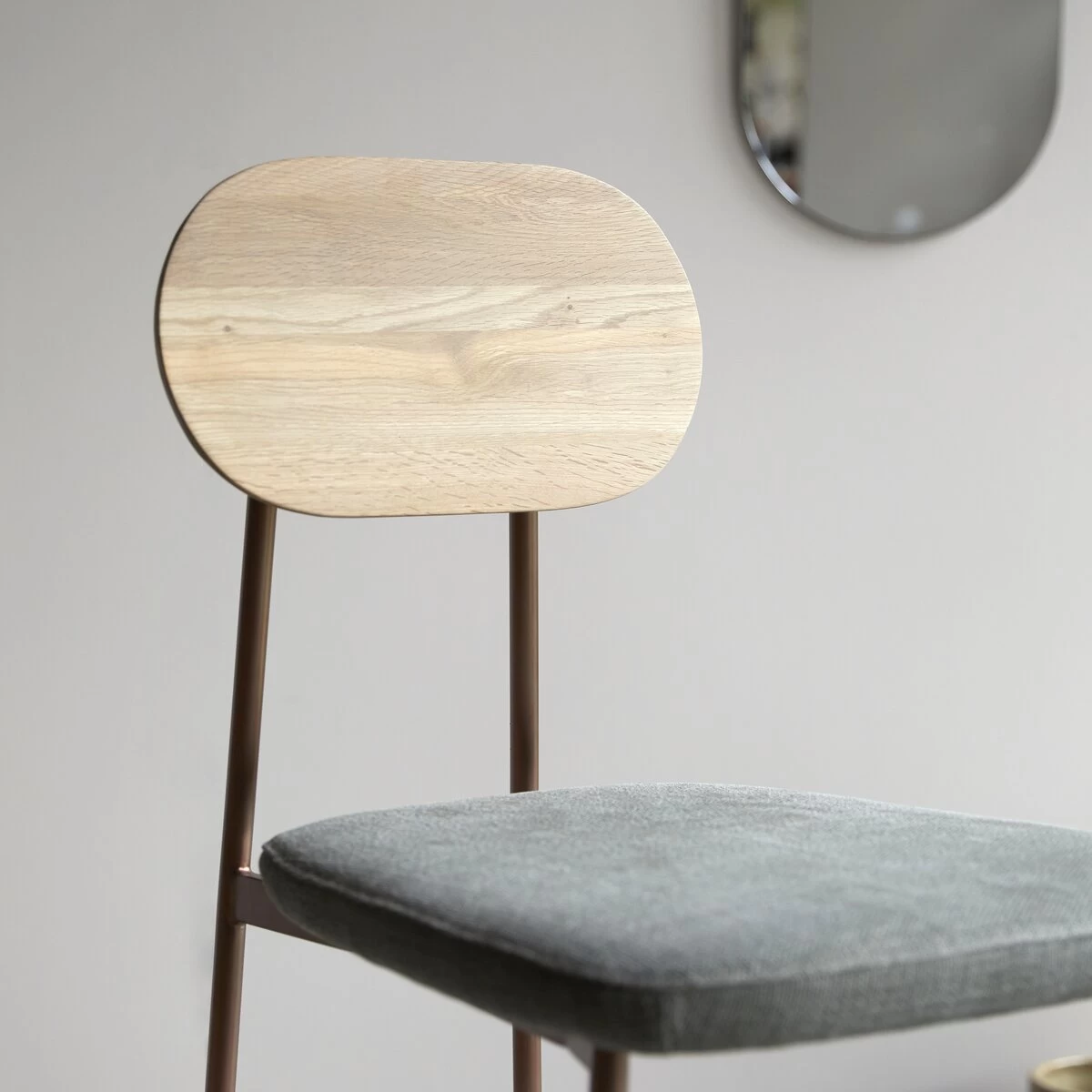 Yutapi - Chaise De Bar Linen Green En Chêne Massif – Image 2