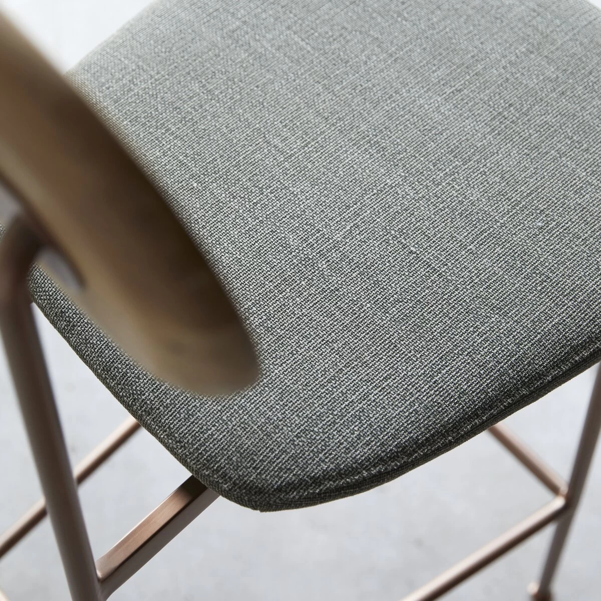 Yutapi - Chaise De Bar Linen Green En Chêne Massif – Image 8