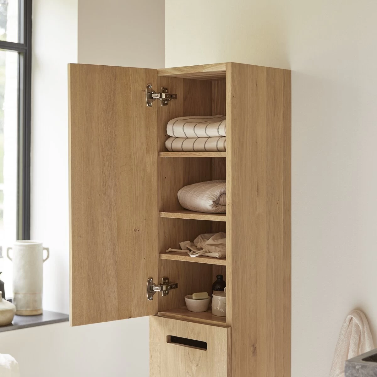 Line - Colonne Miroir En Chêne Massif – Image 2