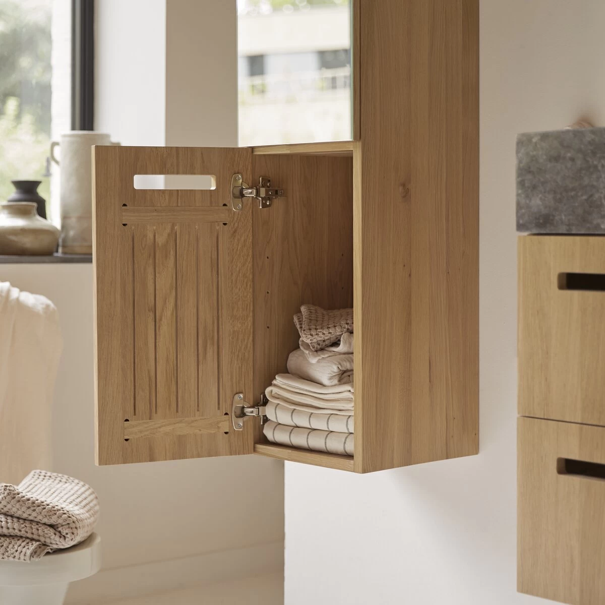 Line - Colonne Miroir En Chêne Massif – Image 3