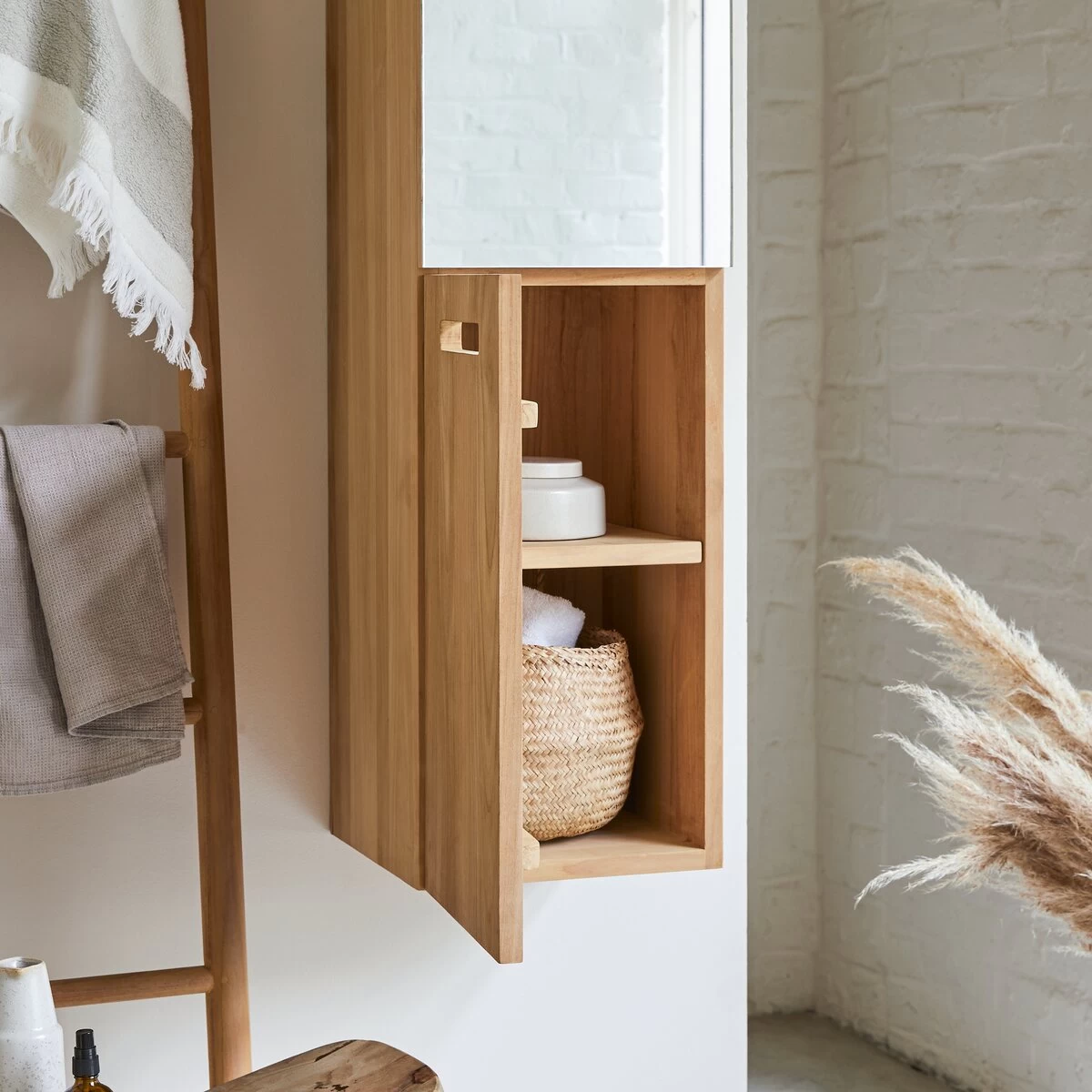 Line - Colonne Miroir En Teck Massif – Image 5