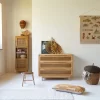 Luis - Commode Enfant En Orme Massif Et Cannage