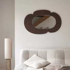 Eda - Miroir Ovale En Mindi Foncé 115x75 Cm