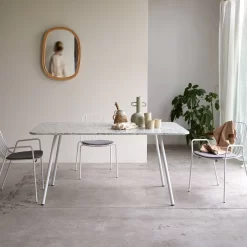 Elio - Table Rectangulaire En Terrazzo Premium Et Métal Green 4-6 Pers.