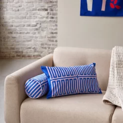 Elios - Coussin Français 50x30 Cm, Blue