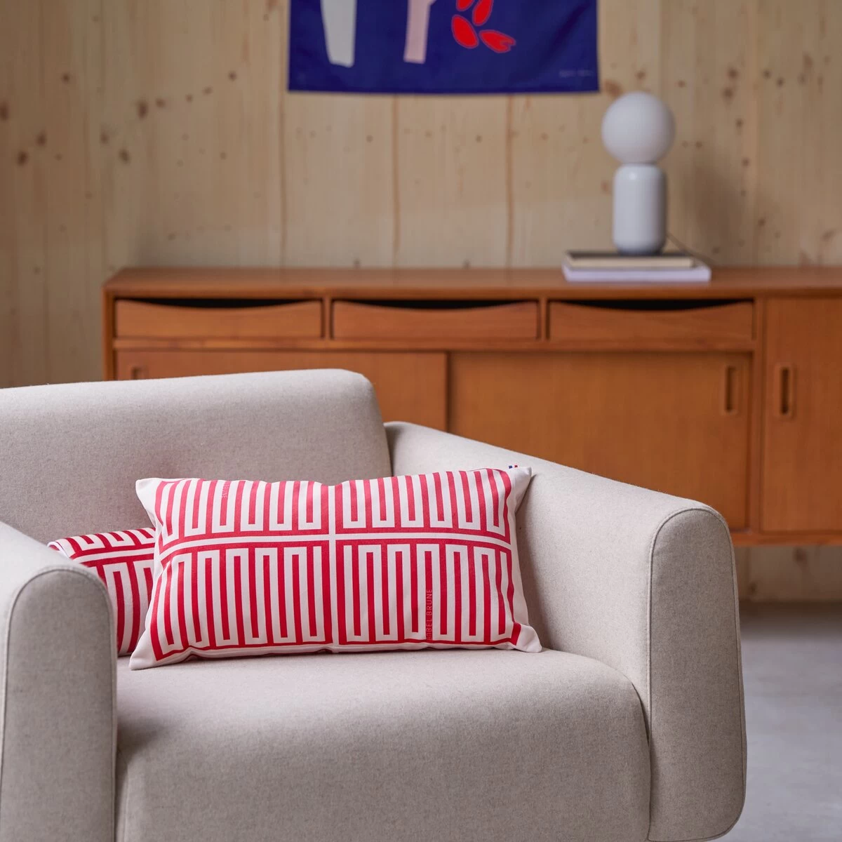 Elios - Coussin Français 50x30 Cm, Red