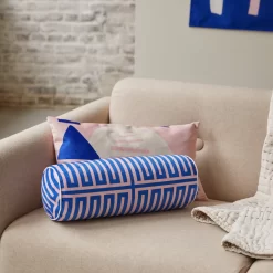 Elios - Coussin Traversin Français 40x15 Cm, Blue