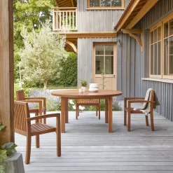 Bianca - Ensemble De Jardin En Acacia Massif 4 Chaises