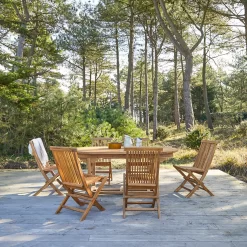 Capri - Ensemble De Jardin En Acacia Massif 6 Chaises
