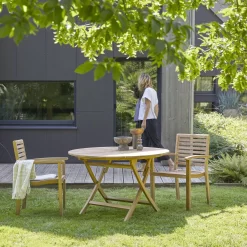 Andria - Ensemble De Jardin En Teck Massif 2 Fauteuils