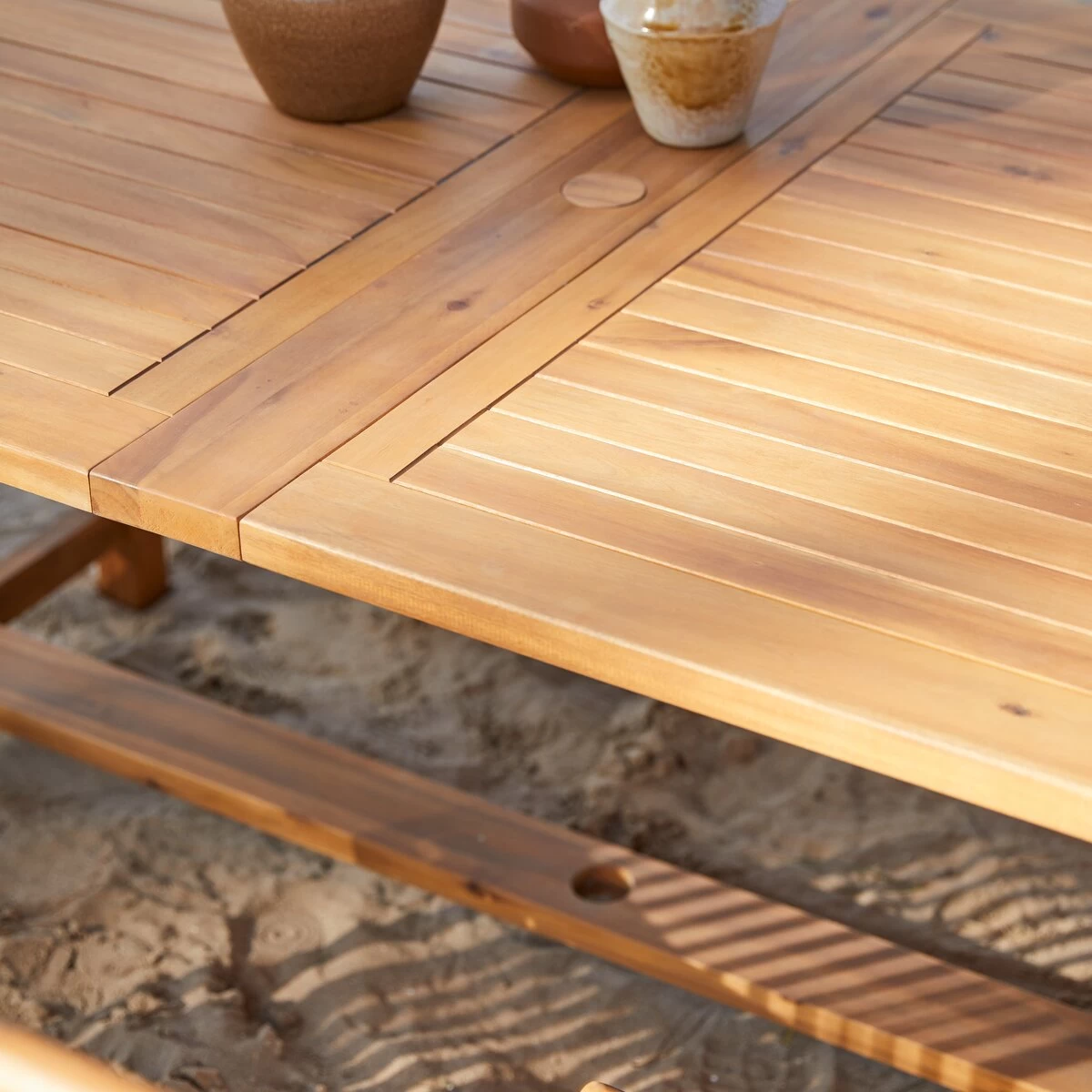 Capri - Ensemble De Jardin Rectangulaire En Acacia Massif 12 Chaises – Image 5