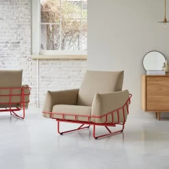 Jonas - Fauteuil En Tissu Camel