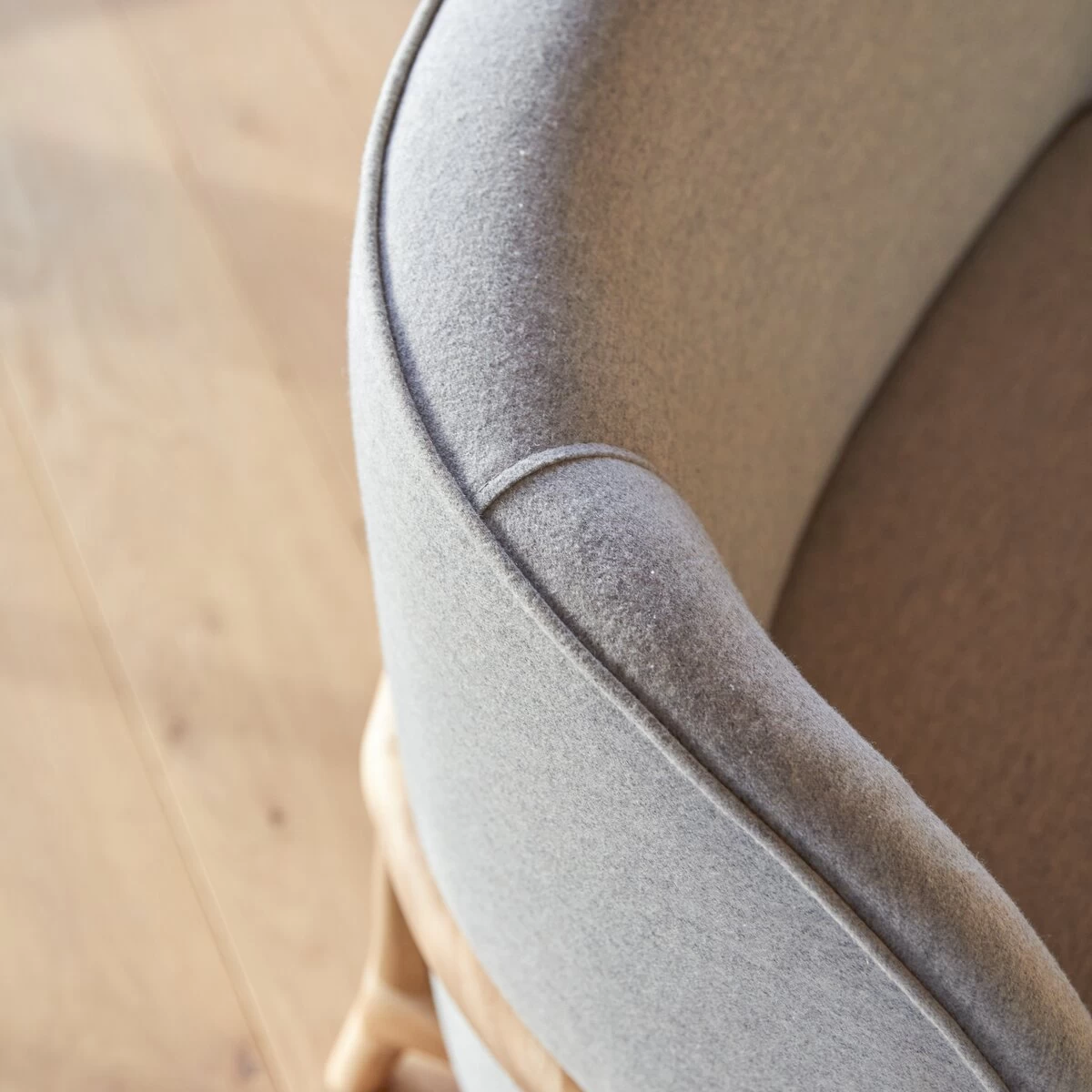 Hoya - Fauteuil En Chêne Massif Et Tissu Gris – Image 2