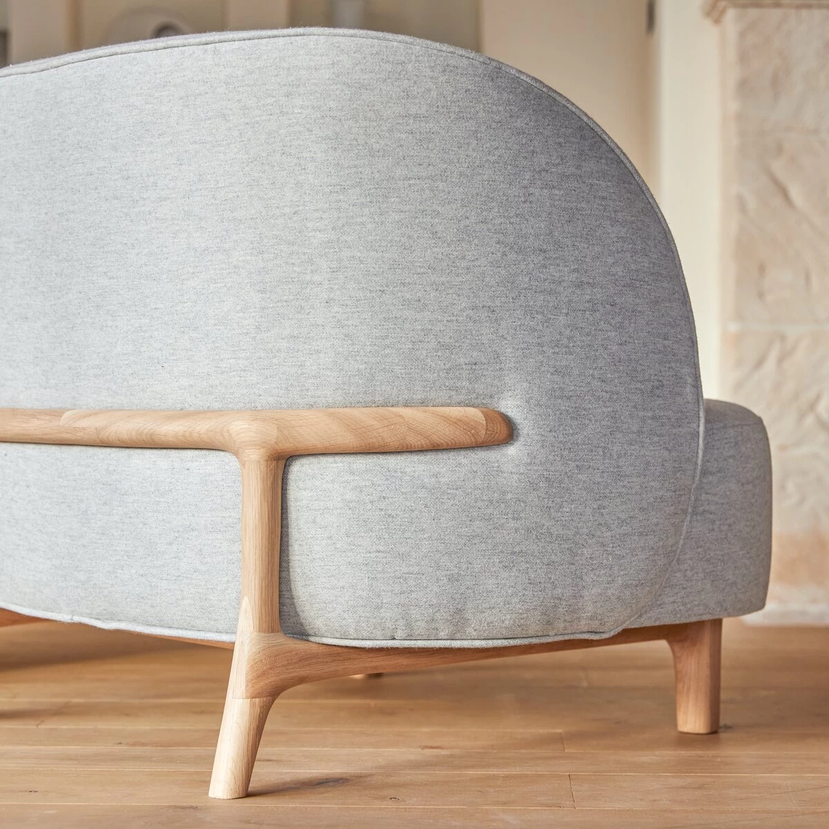 Hoya - Fauteuil En Chêne Massif Et Tissu Gris – Image 6