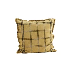 Lena - Housse De Coussin En Coton 50x50 Cm, Curry