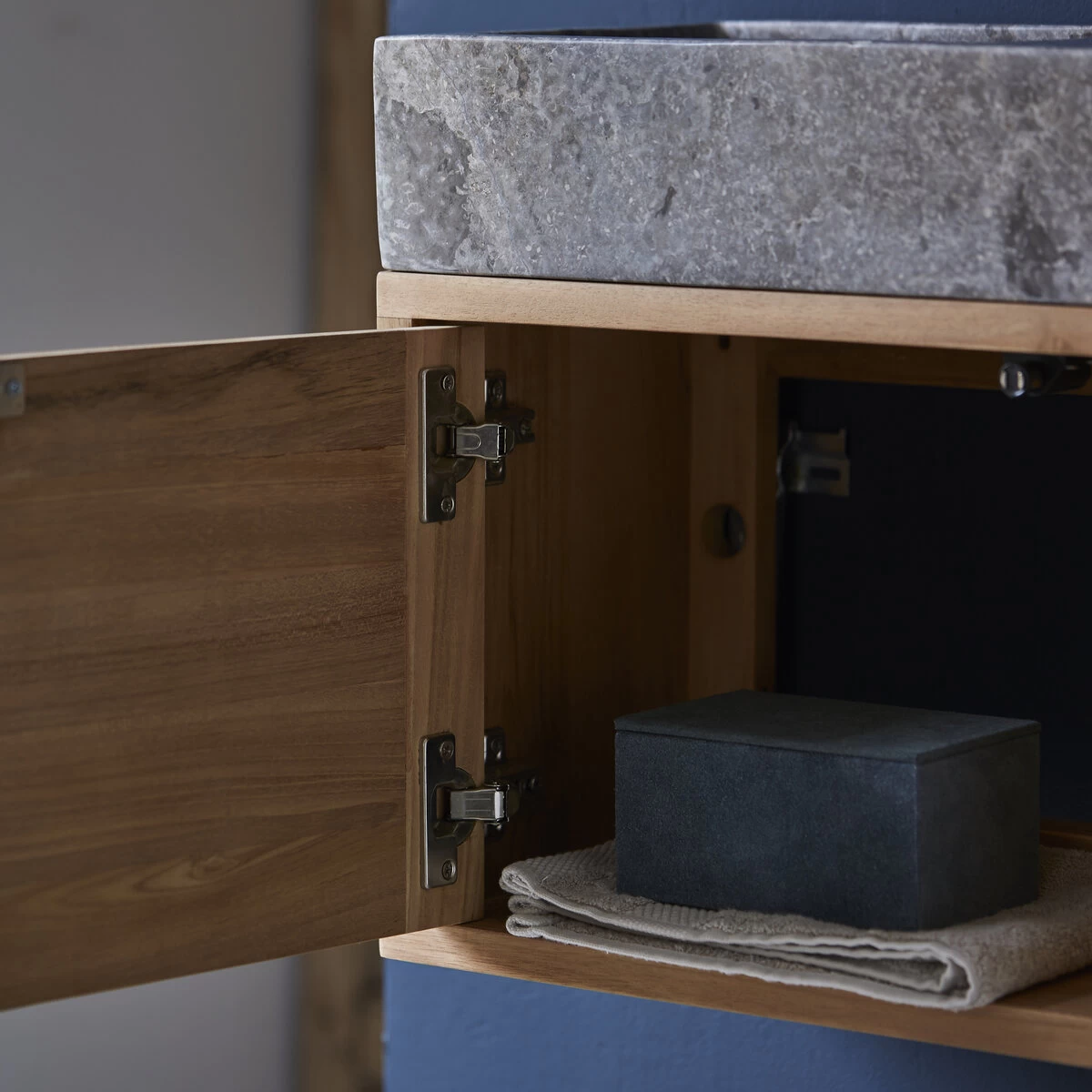 Basic - Meuble Lave Main En Teck Massif Et Marbre Grey – Image 5