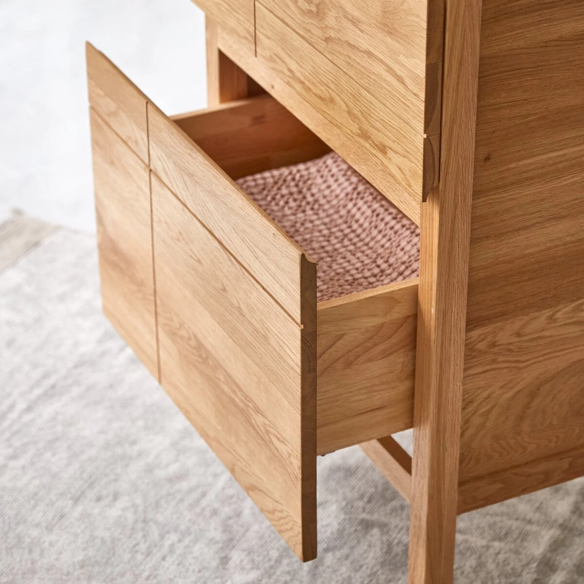 Easy - Meuble Salle De Bain En Chêne Massif Et Pierre De Lave 60 Cm – Image 3