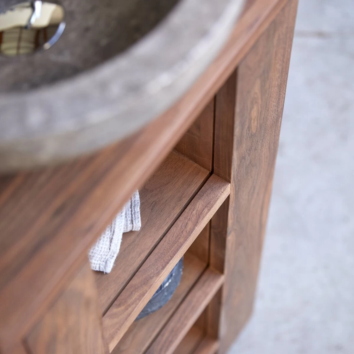 Stelle - Meuble Sous Vasque En Noyer Massif Gauche – Image 2