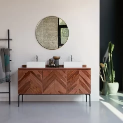 Ismaël - Meuble Sous Vasque En Palissandre 155 Cm