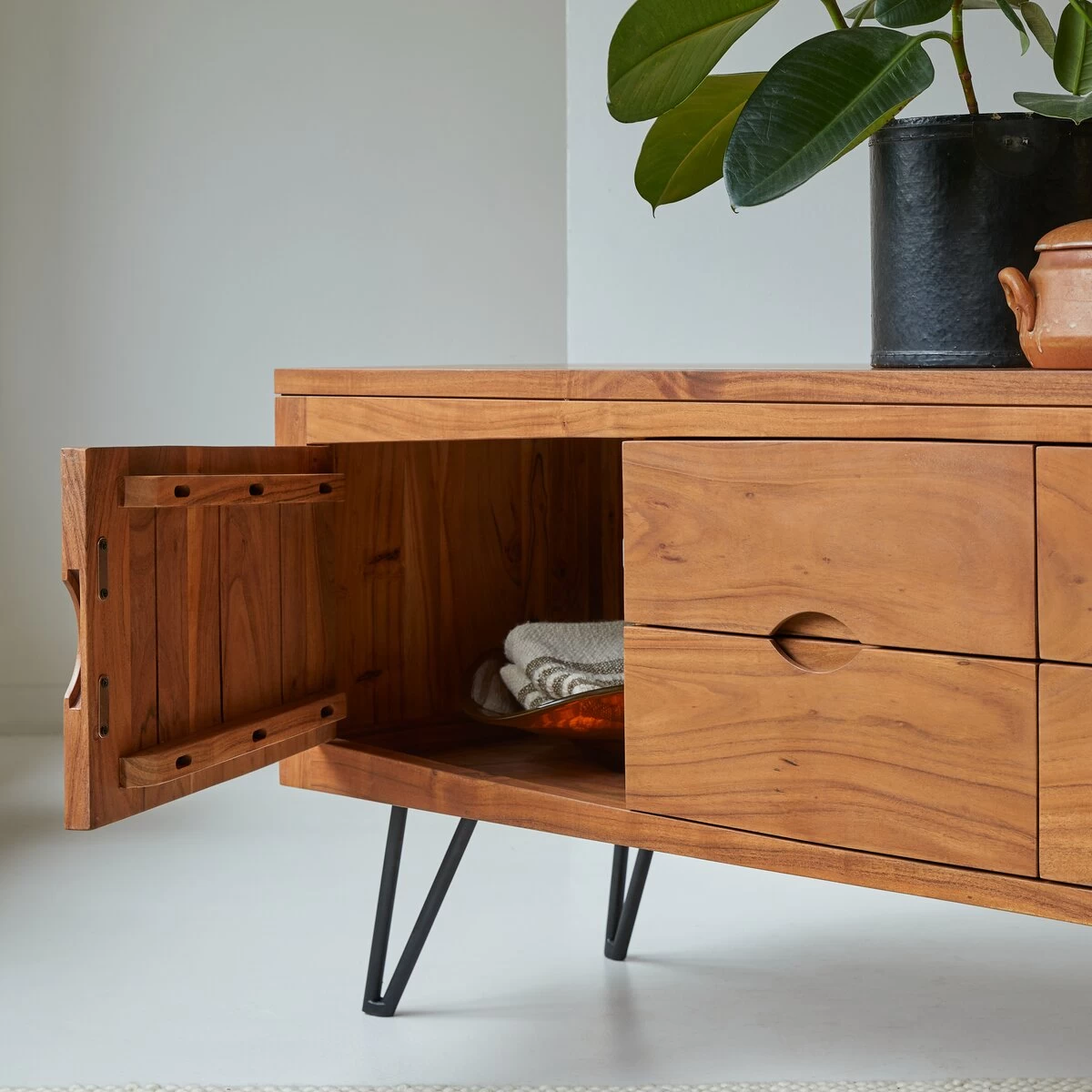 Bonnie - Meuble TV En Acacia Massif 180 Cm – Image 2