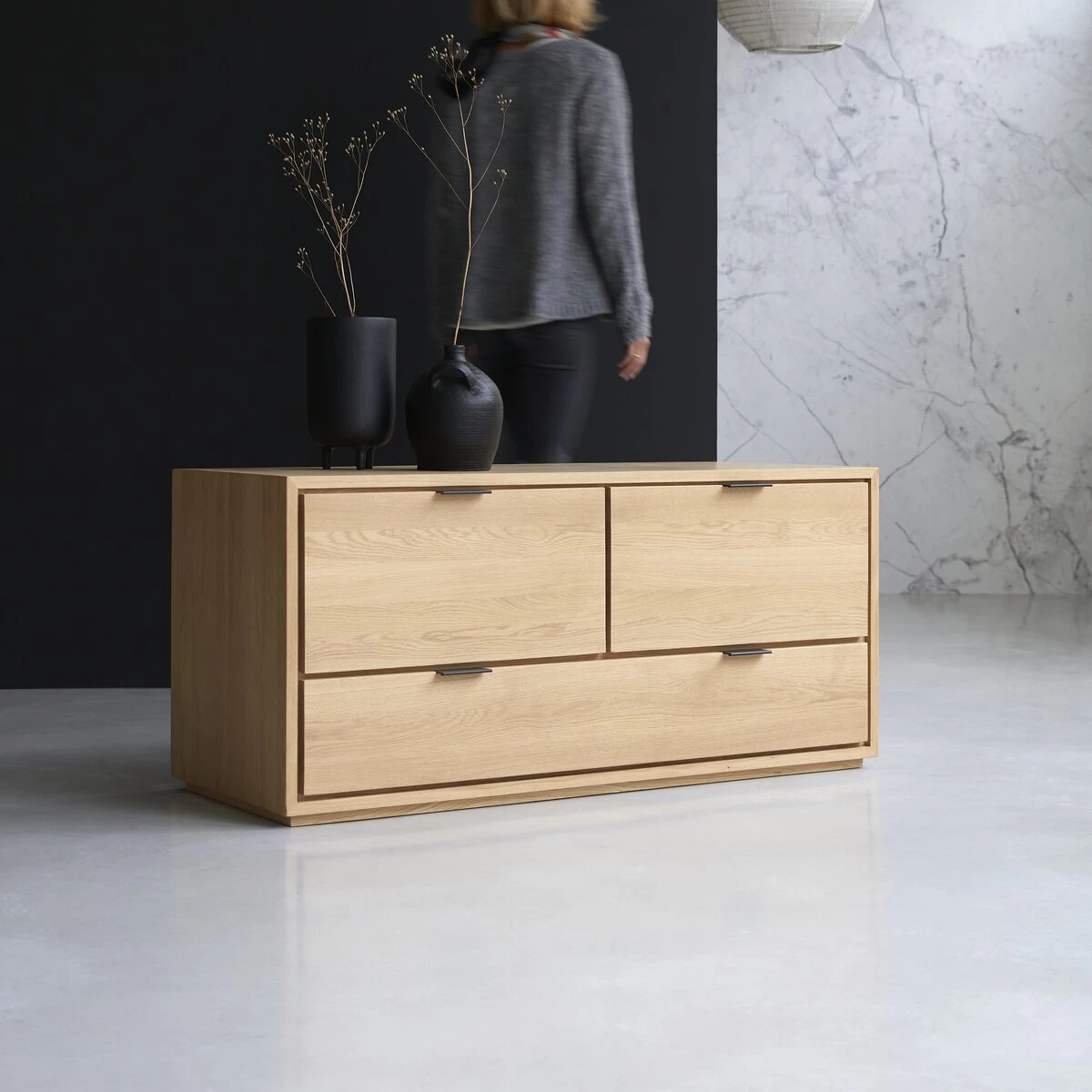 Senson - Meuble TV En Chêne Massif 120 Cm – Image 4