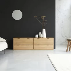 Senson - Meuble TV En Chêne Massif 180 Cm