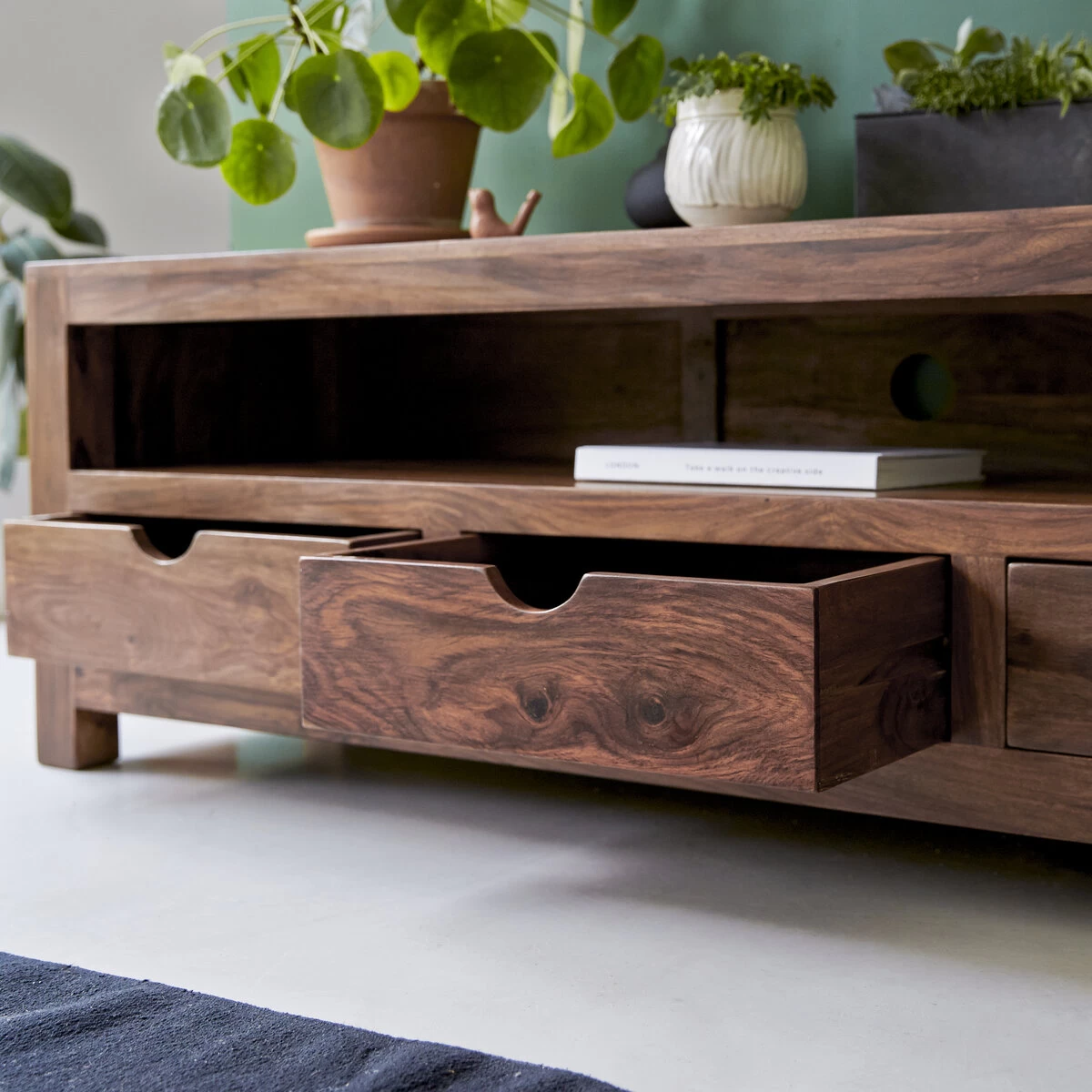 Oliver - Meuble TV En Palissandre Massif 200 Cm – Image 2