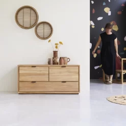 Senson - Meuble TV En Teck Massif 120 Cm